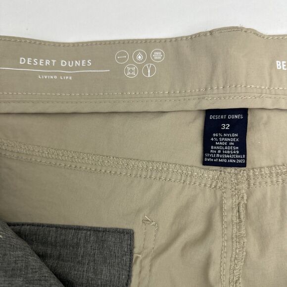 Desert Dunes Men's‎ Shorts Nylon Stretch UPF 35+ /Water Resistant,crockery Sz 32 - Picture 13 of 15